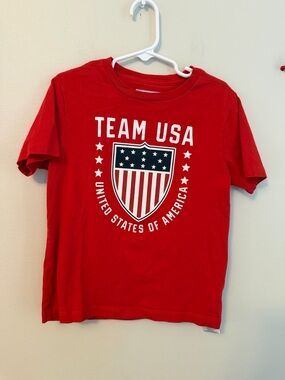 Team USA Red Kids T-Shirt - Patriotic Shield Graphic